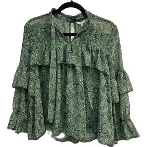 Lucky Brand Women’s Blouse Paisley Floral Print Size M